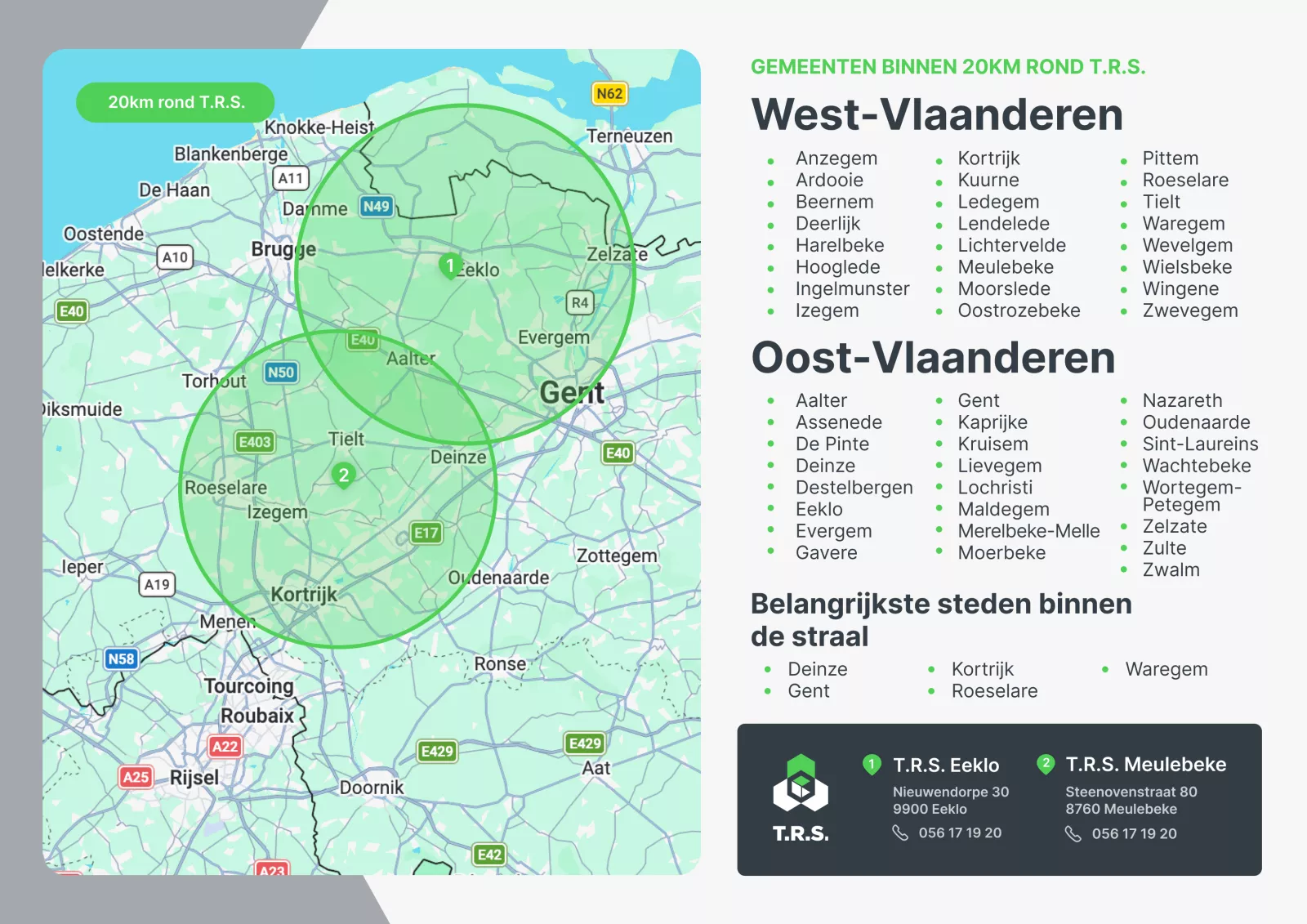 Kaart locaties T.R.S.